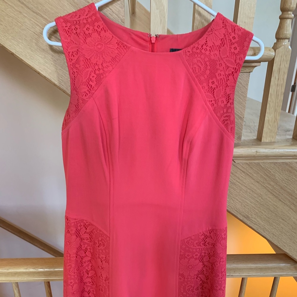 Very sunny coral sheath dress